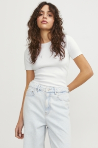 Jack and Jones JXFRANKIE STR SS RIB TEE JRS NOOS bright white