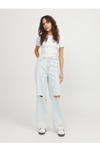 Jack and Jones JXFRANKIE STR SS RIB TEE JRS NOOS bright white