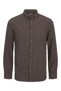 JJECLASSIC MELANGE SHIRT LS SN seal brown