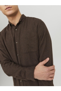 JJECLASSIC MELANGE SHIRT LS SN seal brown