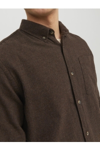JJECLASSIC MELANGE SHIRT LS SN seal brown