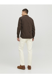 JJECLASSIC MELANGE SHIRT LS SN seal brown