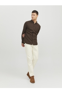 JJECLASSIC MELANGE SHIRT LS SN seal brown