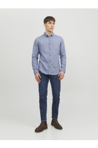 JJECLASSIC MELANGE SHIRT LS SN faded denim