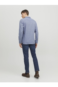 JJECLASSIC MELANGE SHIRT LS SN faded denim