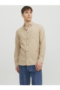 JJECLASSIC MELANGE SHIRT LS SN oatmeal