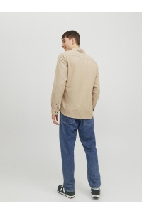 JJECLASSIC MELANGE SHIRT LS SN oatmeal
