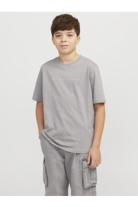 jack en jones boys JJESTAR JJ TEE SS NOOS JNR ultimate grey/white