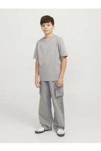 jack en jones boys JJESTAR JJ TEE SS NOOS JNR ultimate grey/white