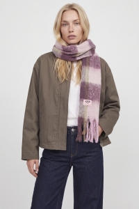 Jack and Jones JXLESLIE SCARF ACC SN pink nectar/w winetasting and gr