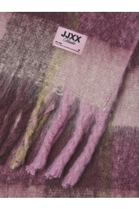 Jack and Jones JXLESLIE SCARF ACC SN pink nectar/w winetasting and gr