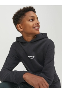 jack en jones boys JORVESTERBRO SWEAT HOOD NOOS JNR black/loose