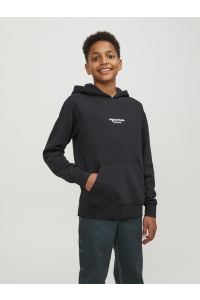 jack en jones boys JORVESTERBRO SWEAT HOOD NOOS JNR black/loose