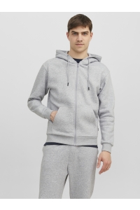 JJEBRADLEY SWEAT ZIP HOOD NOOS light grey melange