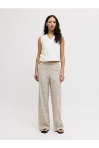 Jack and Jones JXSKY BREEZY WIDE MW PANTS PNT LN silver cloud/leopard