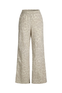 Jack and Jones JXSKY BREEZY WIDE MW PANTS PNT LN silver cloud/leopard