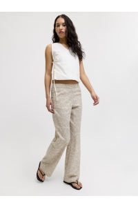 Jack and Jones JXSKY BREEZY WIDE MW PANTS PNT LN silver cloud/leopard