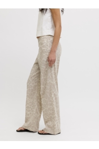 Jack and Jones JXSKY BREEZY WIDE MW PANTS PNT LN silver cloud/leopard