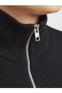 JJEPERFECT KNIT HALF ZIP SN black