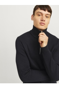 JJEPERFECT KNIT HALF ZIP SN black