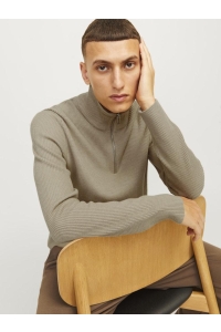 JJEPERFECT KNIT HALF ZIP SN crockery