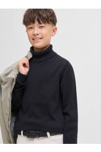 jack en jones boys JJEBASIC KNIT ROLL NECK JNR black