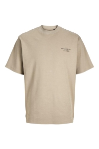 JACK%JONES PREMIUM JPRCCCHAD BRANDING SS CREW NECK TEE: greige