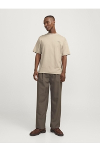 JACK%JONES PREMIUM JPRCCCHAD BRANDING SS CREW NECK TEE: greige