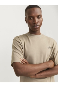 JACK%JONES PREMIUM JPRCCCHAD BRANDING SS CREW NECK TEE: greige