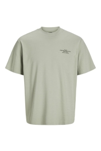 JACK%JONES PREMIUM JPRCCCHAD BRANDING SS CREW NECK TEE: aqua gray