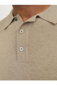 JACK%JONES PREMIUM JPRBLAWILLIAM KNIT POLO LS greige/melange