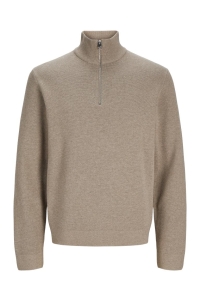 JACK%JONES PREMIUM JPRBLAMILANO STITCH KNIT HALF ZIP S: greige/melange
