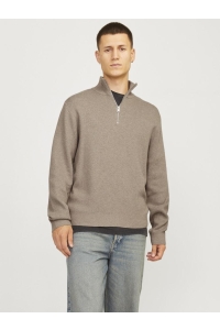 JACK%JONES PREMIUM JPRBLAMILANO STITCH KNIT HALF ZIP S: greige/melange