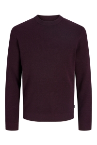 Jack and Jones JPRBLAMILANO STITCH KNIT CREW NECK : bitter chocolate/melange