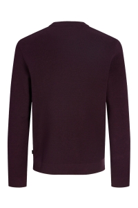 Jack and Jones JPRBLAMILANO STITCH KNIT CREW NECK : bitter chocolate/melange
