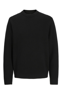 Jack and Jones JPRBLAMILANO STITCH KNIT CREW NECK : black