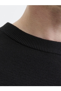 Jack and Jones JPRBLAMILANO STITCH KNIT CREW NECK : black