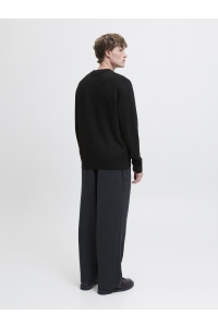 Jack and Jones JPRBLAMILANO STITCH KNIT CREW NECK : black