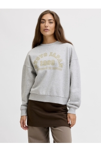 Jack and Jones JXMERLE RLX SHORT LS CREW SWT LN light grey melange/kyoto japan