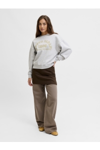 Jack and Jones JXMERLE RLX SHORT LS CREW SWT LN light grey melange/kyoto japan