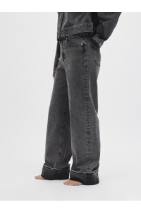 JACK&JONES ORIGINALS JXTOKYO WIDE FOLD HW JEANS DNM LN grey denim