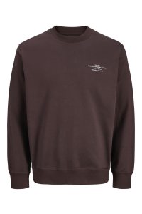 JACK%JONES PREMIUM JPRBLACHAD BRANDING SWEAT CREW NECK: chocolate plum