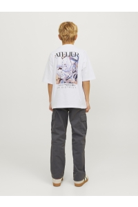 jack en jones boys JORBROOKLYN GRAPHIC BACK TEE SS C. : bright white/volume