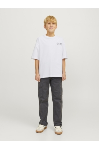 jack en jones boys JORBROOKLYN GRAPHIC BACK TEE SS C. : bright white/volume