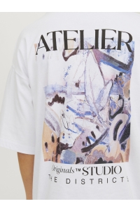 jack en jones boys JORBROOKLYN GRAPHIC BACK TEE SS C. : bright white/volume