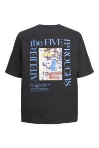 jack en jones boys JORBROOKLYN GRAPHIC BACK TEE SS C. : black/volume