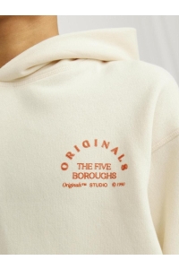 jack en jones boys JORBROOKLYN BACK SWEAT HOOD JNR buttercream/volume