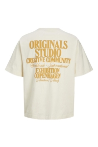 JACK&JONES ORIGINALS JORROXBURY TYPE TEE SS CREW NECK antique white