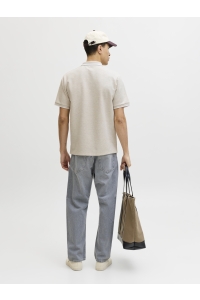 JJEAUSTIN POLO SS NOOS antique white/play & melange