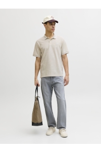 JJEAUSTIN POLO SS NOOS antique white/play & melange